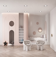 Ensemble de meubles de chambre d'enfant en bois sur mesure, design scandinave, lit superposé, armoire, bureau d'étude, armoires de rangement, sécurité
