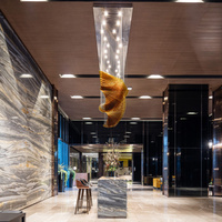 Lustre LED personnalisé, créatif, moderne, pour hall d'hôtel, villa, grand, luxueux, en verre, unique, décoratif