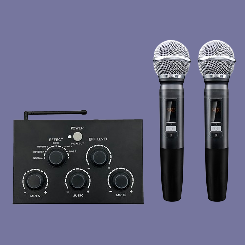 Portable Metal Home Theatre System Professional UHF Wireless Microphone Karaoke Mixer DSP Sound Crystal Sound Amplifier