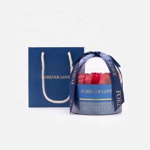 Venta al por mayor de regalo del Día de San Valentín cilindro Rosa flor jabón regalo anillo conjunto cadena pendientes joyeros para novia - Product Image 5