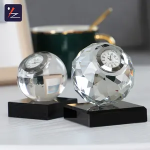 Fashion Crystal Clock Crystal Desk Clock Crystal Ball Clock Crystal Ornaments Home Decoration Ornaments