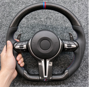Volante Deportivo de Cuero M Sport en Stock para BMW <span class=keywords><strong>M1</strong></span> M2 M3 M5 E90 G20 G28 G30 G38 G01 G02 G05 G06 con Levas de Cambio y Marca Roja - Product Image 2