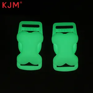 Accessoires de collier pour animaux de compagnie, logo personnalisé, boucles de ceinture robustes, courbe d'os, brillant, fluorescent, vert, boucle de collier pour chien