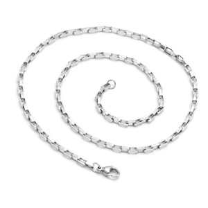 Wholesale Women Gold Filled Square Box Chain Stainless Steel Rectangle Link Choker Necklace - Product Image 3