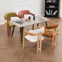 Chaise de salle à manger en chêne massif accoudoir dossier nouveau Style simple chinois meubles de maison silencieux pour hôtel tabouret simple siège de négociation