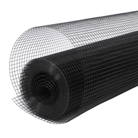 Grillage en fer soudé noir carré, revêtu de PVC, qualité construction, pour clôture de jardin, enclos à poules, avec soudure