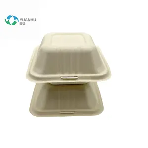 Scatola per il pranzo con polpa di bagassa biodegradabile contenitore per alimenti biodegradabile all'ingrosso