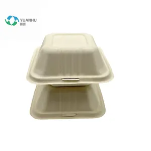 Büyük Oz toptan biyobozunur Compostable gıda konteyner Bagasse hamuru yemek kabı