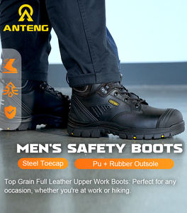 Anteng שחור esd עבודה מגפיים משוגע עור סוס פלדה בוהן אנטי סטטית אנטי החלקה esd s1p astm f2413 עמיד למים esd עבודה מגפיים - Product Image 6