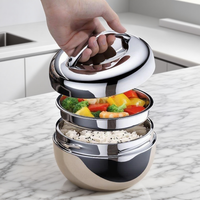 Boîte à Lunch Isotherme Double-Étage pour Adultes, Chauffage des Aliments avec Contenant à Noix, Double Couches de Travail, Idéale pour les Déplacements