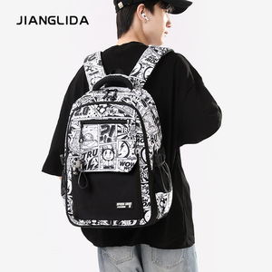 Jianglida Student <b>Backpack</b> Oxford Cloth Large Capacity Comic Print For Middle School High School Boys Summer 2025 - Product Image 4