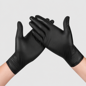 Gants de <span class=keywords><strong>barbier</strong></span> résistants à la chaleur en NBR, usage professionnel en salon pour les lisseurs et les fers à boucler, noir, tailles S/M/L/XL - Product Image 5