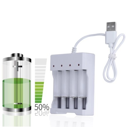 USB 4 Slots Fast Charging Battery Charger Short Circuit Protection AA / AAA Battery Rechargeable Battery Station Charging Tools