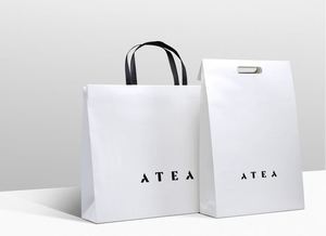 Sacs cadeaux pliables roses en carton recyclé avec logo personnalisé, poignée intégrée, pour vêtements, chaussures et sous-vêtements - Product Image 4