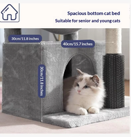 Grand arbre à chat avec plateforme de saut, griffoir en sisal, design intégré, en bois, moderne, écologique, 82 cm