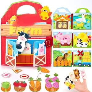 <span class=keywords><strong>Libro</strong></span> de Fieltro Educativo para la Primera Infancia, Juguetes Educativos para Niños de 2 a 4 Años, Unisex, Herramientas de Aprendizaje sobre Frutas, Animales de Granja y Árboles - Product Image 3