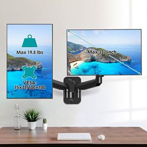 Adjustable Monitor Arm <b>Wall</b> <b>Mount</b> Bracket for Ergonomic <b>Desk</b> Setup - Product Image 4