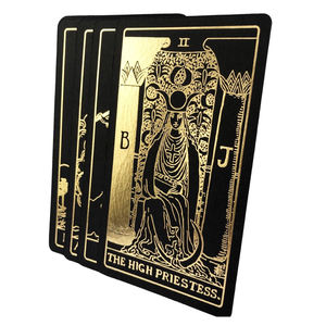<span class=keywords><strong>Enchantement</strong></span> magique Divination Tarot Oracle Card <span class=keywords><strong>Deck</strong></span> personnalisé imprimé noir avant et arrière avec couvercle en papier bord or rose et boîte inférieure - Product Image 4