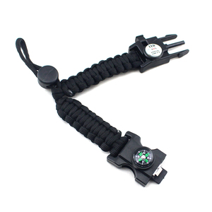 Paracord สร้อ<span class=keywords><strong>ย</strong></span>ข้อมือถักไนลอนเอาตัว<span class=keywords><strong>รอด</strong></span>ชุดอุปกรณ์ตกปลาเข็มทิศชุดฉุกเฉินสร้อยข้อมือสตาร์ทไฟพร้อมฟลินท์ - Product Image 2