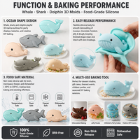Moule à gâteau en silicone Série Océan, démoulage facile, motifs Requin, Baleine, Dauphin, pour mousse et chocolat, idéal pour la pâtisserie DIY et les fêtes, vente en gros