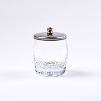 Nouvelle manucure ongles verre Dappen plat couvercle en acier inoxydable liquide plat cristal Dappen plat avec couvercle GlassJar
