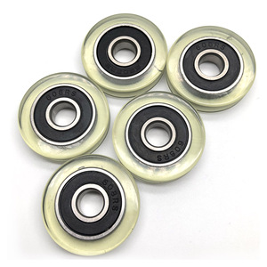 Tủ cửa trượt theo dõi con lăn mềm PU con lăn bánh xe PU62628-13 6x28x13 mét Polyurethane tráng bánh xe ròng rọc với vòng bi - Product Image 4