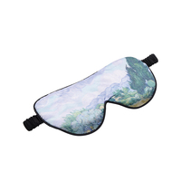 Masque de sommeil en soie écologique drôle avec bandeau occultant doux avec sangle réglable pour femmes hommes sieste de voyage