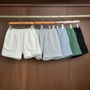 Pantalones cortos de felpa de algodón de alta calidad para mujer, respetuosos con el medio ambiente, de talla grande, estilo informal, cintura elástica, transpirables, holgados, para - Product Image 3