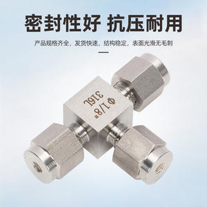 Conexión en T de Alta Presión, Acero Inoxidable, Compresión con Terminal Roscado Externo, Diseño Recto Cuadrado - Product Image 4