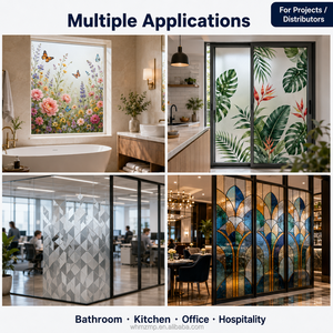 Película Decorativa para Ventanas con Diseño <span class=keywords><strong>Arabesco</strong></span> Marroquí Azul, Impresión UV, Privacidad, Personalizable - Product Image 3