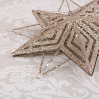 EAGLEGIFTS Fabrik Großhandel Maßgefertigte Weihnachtsbaum-Dekoration 30cm 3D Gold Metall-Sternspitze mit LED-Licht