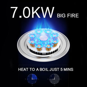 주방용 7.0kw 고화력 불꽃 감지 안전장치 스테인리스 스틸 1구 가스레인지 - Product Image 3