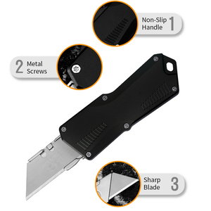 Cuchillo Multiusos Plegable EDC con Mango de Aluminio Ligero, Cuchillas Reemplazables y Clip, de Fábrica Auditada por BSCI - Product Image 2