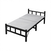 Lit de bureau pliable en métal renforcé, design minimaliste moderne, lit simple pour la pause déjeuner
