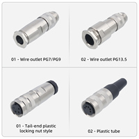 Conector Impermeable Industrial Macho y Hembra de Plástico con Bloqueo, Enchufe de Aviación M16 C091, Conectable en Campo, de 2, 3, 4, 5, 6, 7, 8, 12, 14, 19, 24 Pines