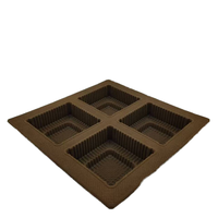 Plateaux floqués rectangulaires et circulaires personnalisés en usine, inserts haut de gamme pour boîtes cadeaux, plateaux pour chocolats, truffes et biscuits