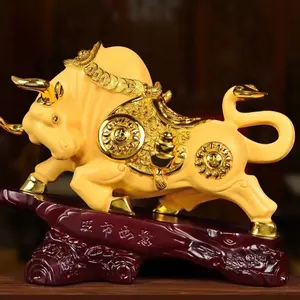 Estatua de resina chapada en oro, año del zodiaco, rata, buey, Tigre, conejo, dragón, serpiente, caballo, oveja, mono, gallo, perro, cerdo, 2023