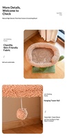 Arbre d'activités interactif pour chat avec poteau à gratter en sisal, niche confortable pour chatons, stable et facile à assembler