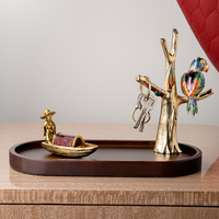 SANLOREN Porte-clés perroquet design artistique moderne de luxe, ornement décoratif pour la maison, avec peinture émaillée, pour la maison/le bureau/l'hôtel