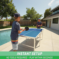 Vente en gros OEM Petite table de ping-pong pliable en MDF Mini table de ping-pong rouge Vente en gros Table de ping-pong amovible pour jeux d'enfants