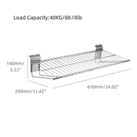 Étagère murale robuste en PVC pour garage, organisateur de rangement mural polyvalent avec crochets métalliques