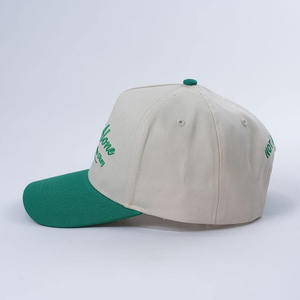 Casquette de baseball sportive à 5 panneaux en coton de haute qualité avec logo brodé personnalisé, bicolore, à fermeture snapback pour homme - Product Image 4
