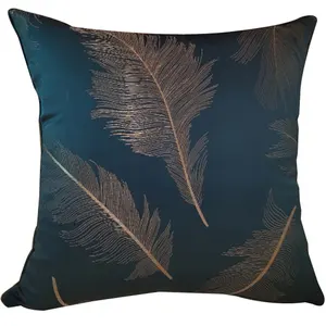 Silky jacquard feather design pillow home sofa decor office seat woven cushions for home decoration