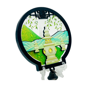 Imán <span class=keywords><strong>de</strong></span> nevera metálico personalizado del Lago Oeste <span class=keywords><strong>con</strong></span> las Tres Piscinas que reflejan la <span class=keywords><strong>luna</strong></span>, pagoda giratoria y <span class=keywords><strong>arena</strong></span> brillante - Product Image 1