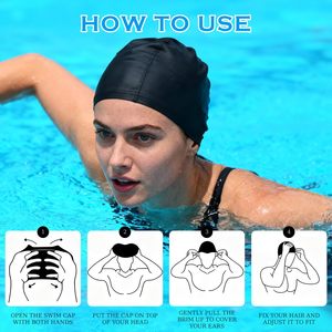 <span class=keywords><strong>Bonnet</strong></span> <span class=keywords><strong>de</strong></span> <span class=keywords><strong>bain</strong></span> en tissu avec logo personnalisé, imperméable, élastique, confortable, multicolores, pour adultes, hommes, femmes, entraînement en piscine - Product Image 6