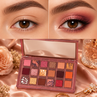 Palette de fards à paupières imperméables vegan 18 couleurs, effet mat, lumineux, métallique, brillant, haute pigmentation, marque privée OEM, vente en gros