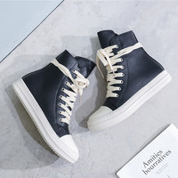 Chaussures décontractées unisexes US12 pour femme, baskets montantes en toile à plateforme et lacets, pour l'extérieur, collection 2025