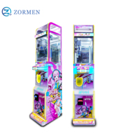 Máquina expendedora vertical delgada de anime Zormen Factory, máquina de garras de monedas individual con luz RGB de conejita rosa