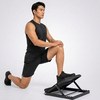 BNcompany Planche inclinée antidérapante en acier robuste pour étirement des mollets et des chevilles, 5 niveaux, outil de fitness à domicile