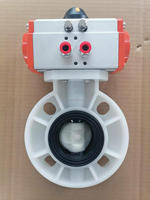 Válvula solenoide de interruptor de límite de efecto simple doble FRPP UPVC PPH válvula de mariposa de oblea neumática válvula de bola de 2 vías y 3 vías
